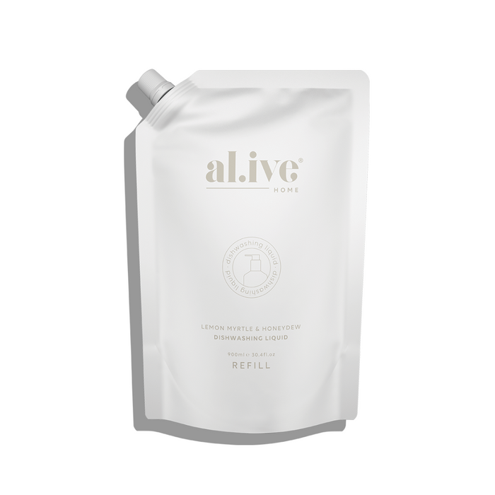 900ml Dish Wash Refill - Lemon Myrtle & Honeydew| Al.ive body