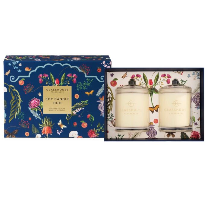 Soy Candle Duo; Country Couture & Forever Florence| Glasshouse