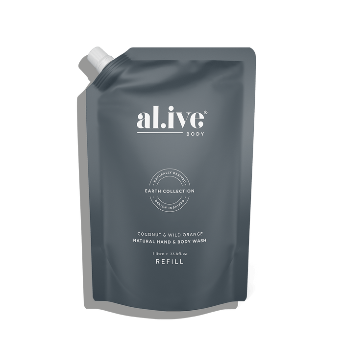 1lt Wash Refill- Coconut & Wild Orange| Al.ive body