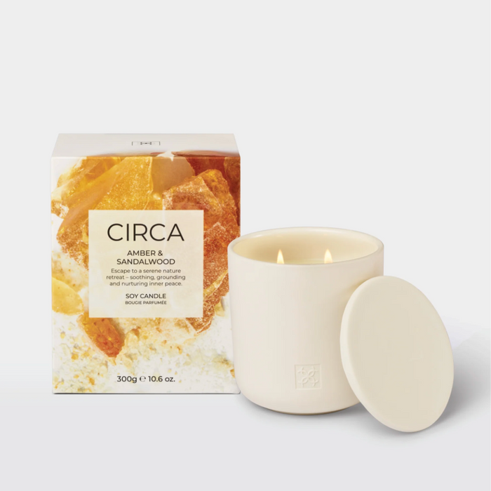 Amber & Sandalwood Soy Candle | CIRCA