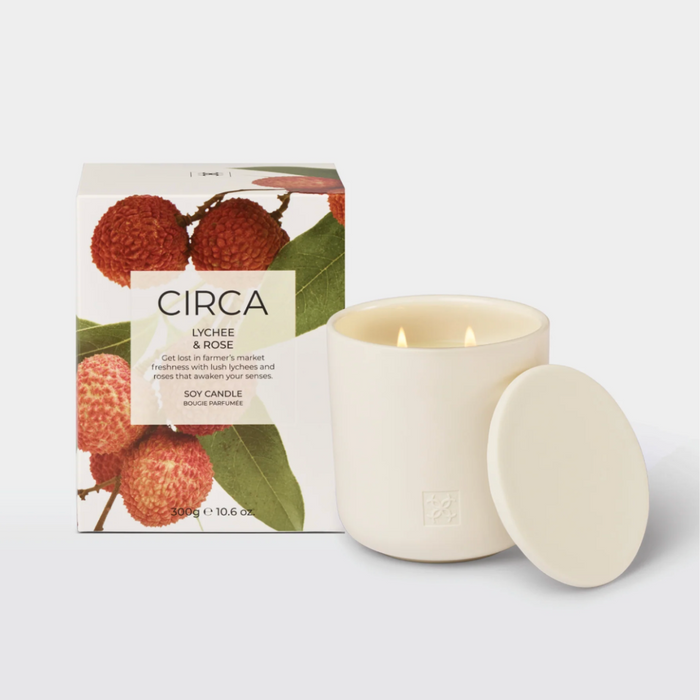 Lychee & Rose Soy Candle | CIRCA