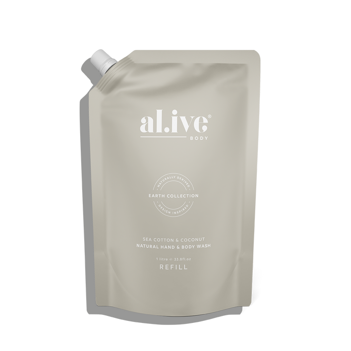 1lt Hand & Body Wash Refill- Sea Cotton & Coconut| Al.ive body