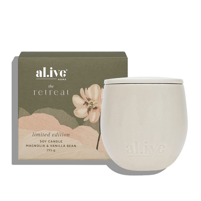 Magnolia & Vanilla Bean Soy Candle| Al.ive Body