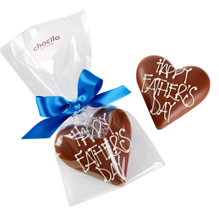 "Happy Father's Day" Praline Heart in Milk Chocolate - 30g