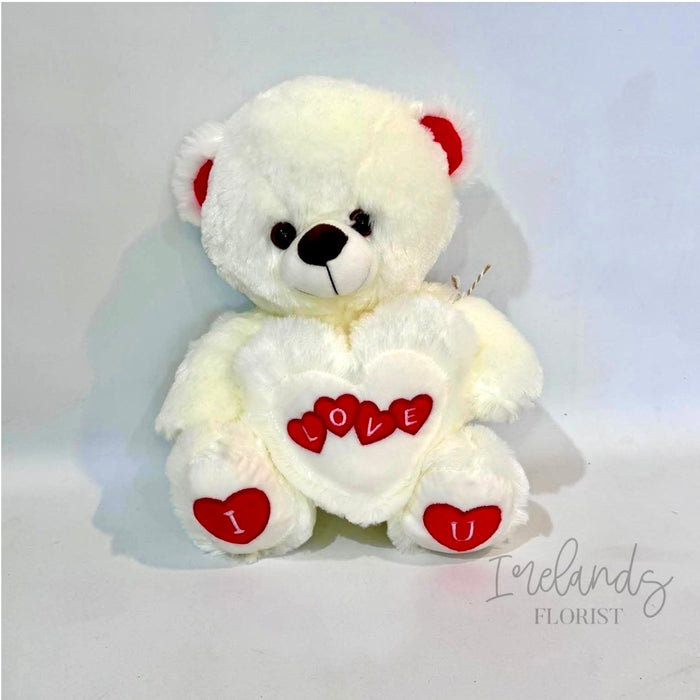 White “Love” heart belly Bear