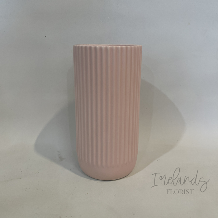 Ribbed Ceramic Vase Pink