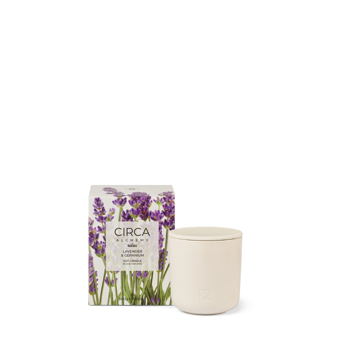 Alchemy Relax- Lavender & Geranium Soy Candle | CIRCA
